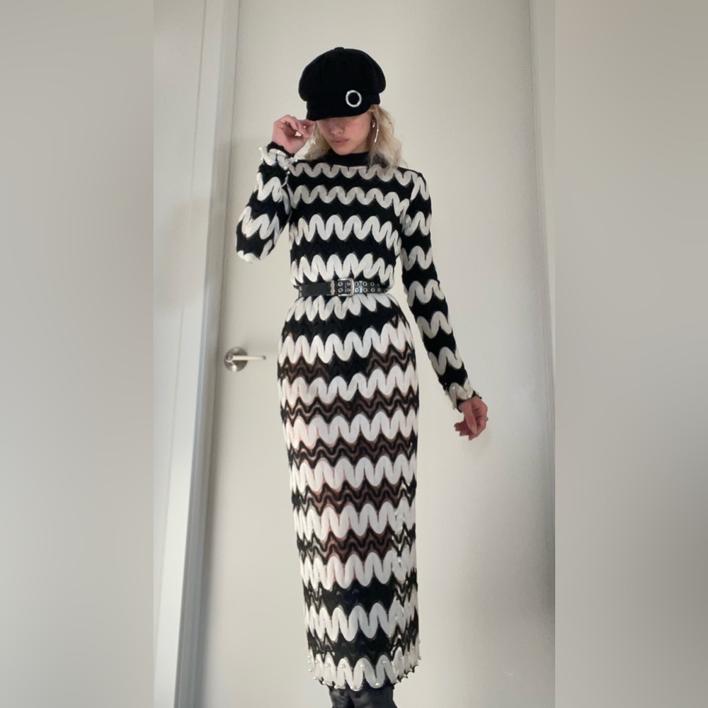 Dylan Lex Crochet dress black and white